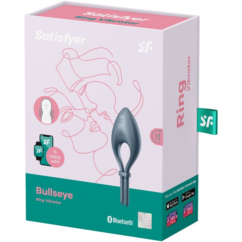 SATISFYER BULLSEYE RING VIBRATOR APP - GREY - Image 3
