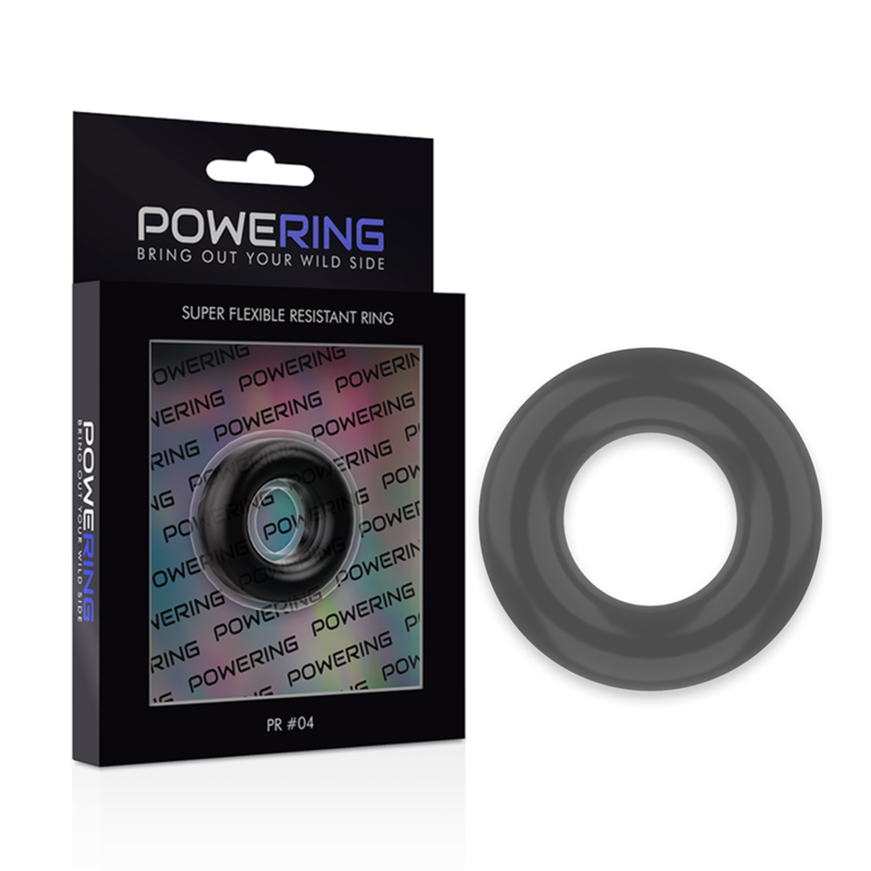 POWERING - ANEL PARA PÊNIS SUPER FLEXÍVEL E RESISTENTE 3,8CM PR04 PRETO - Image 6