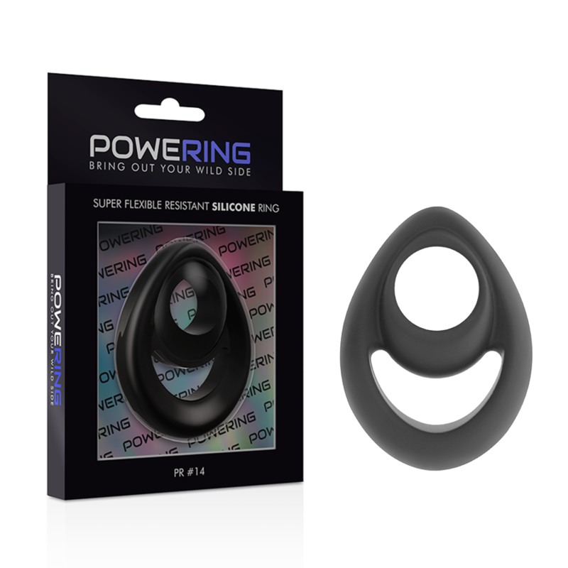 POWERING- ANEL PARA PÉNIS E TESTÍCULOS SUPER FLEXÍVEL E RESISTENTE PR14 PRETO - Image 2