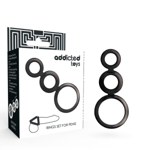 ADDICTED TOYS SET ANILLOS PENE Y TESTICULOS - AHUMADO