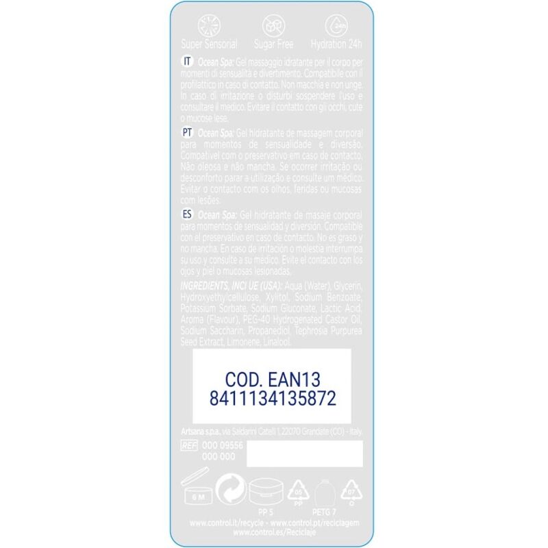 CONTROL 2-1 MASSAGEM & PRAZER MAR MEDITERRÂNICO 200ML - Image 2