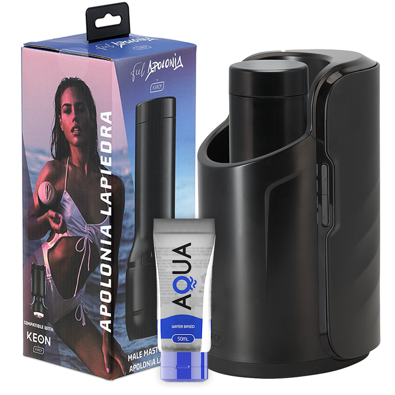KIIROO KEON + FEEL STROKER APOLONIA LAPIEDRA + AQUA QUALITY LUBE 50 ML