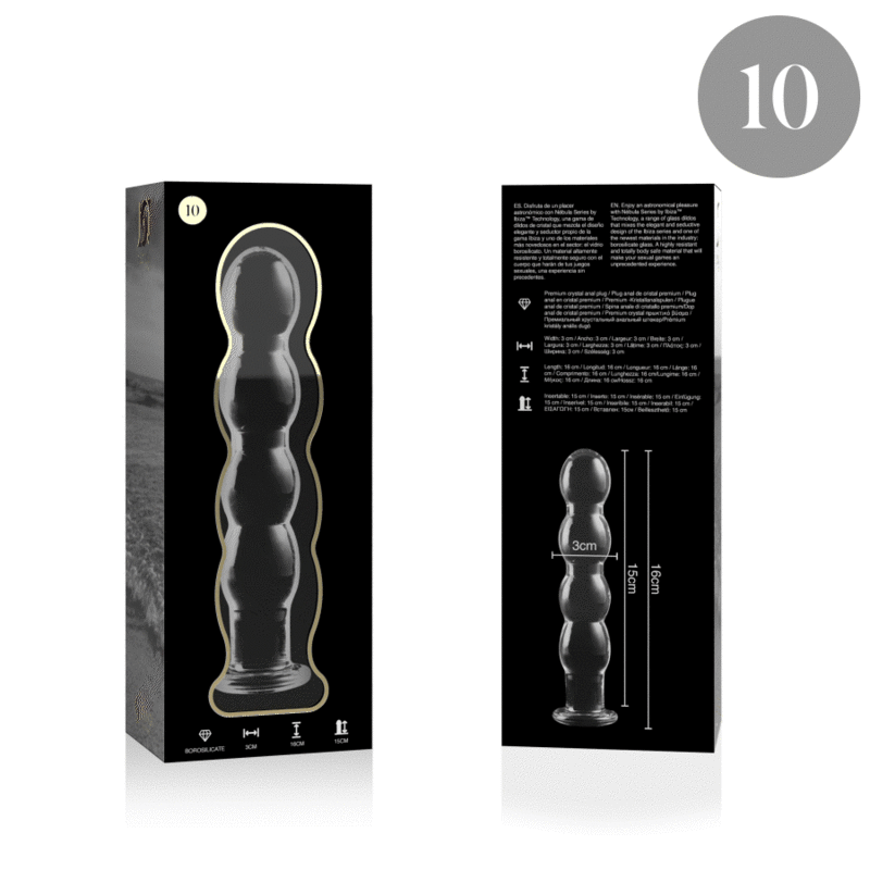 NEBULA SERIES BY IBIZA - MODELO 10 DILDO VIDRO BOROSILICADO 16,5 X 3,5 CM