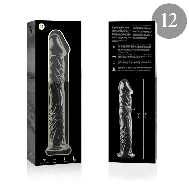 NEBULA SERIES BY IBIZA - MODELO 12 DILDO VIDRO BOROSILICADO 17 X 3,5 CM