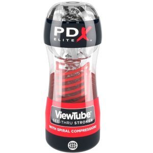 PDX ELITE - STROKER VIEWTUBE 2 MASTURBADOR DE COMPRESSÃO ESPIRAL TRANSPARENTE