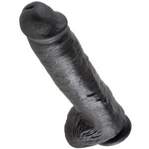 KING COCK 11" GALO PRETO COM BOLAS 28 CM