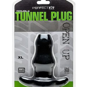 PLUGUE DE TÚNEL DUPLO DE AJUSTE PERFEITO XL LARGE - PRETO