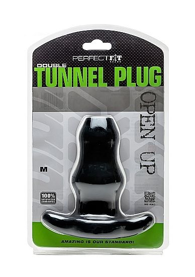PLUGUE DE TÚNEL DUPLO DE AJUSTE PERFEITO - MÉDIO - PRETO - Image 2