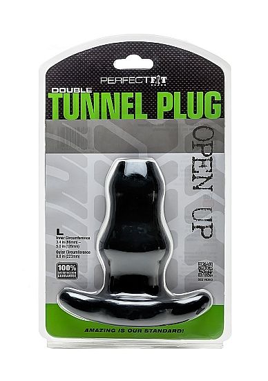 PLUGUE DE TÚNEL DUPLO DE AJUSTE PERFEITO L GRANDE - PRETO - Image 2