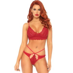 CONJUNTO LEG AVENUE 2 PEÇAS BRALETTE DE RENDA E CALÇA
