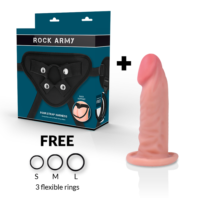 ROCKARMY - ARNÊS + DILDO REALÍSTICO TIGRE DE DUAL DENSIDADE 14CM - Image 2