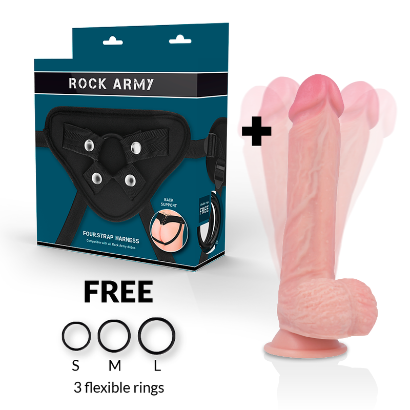 ROCKARMY - ARNÊS + ROTADOR E VIBRADOR HAWK 22 CM - Image 2