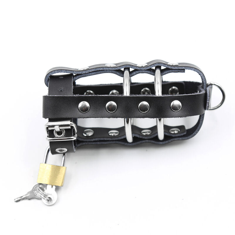 OHMAMA FETISH - BAINHA DE COURO COM ANÉIS DE METAL E CADEADO - Image 6