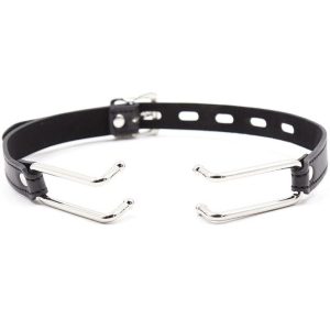 OHMAMA FETISH - MORDAÇA DE COURO COM GANCHOS DE METAL