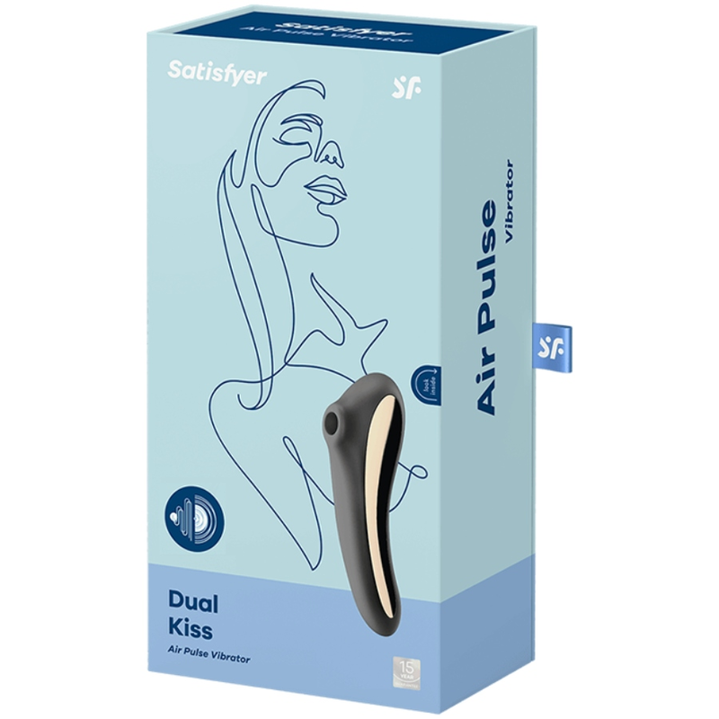 SATISFYER - VIBRADOR DE PULSO DE AR DUAL KISS PRETO - Image 4