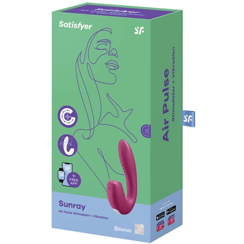 SATISFYER - APLICATIVO ESTIMULADOR E VIBRADOR SUNRAY VERMELHO - Image 3