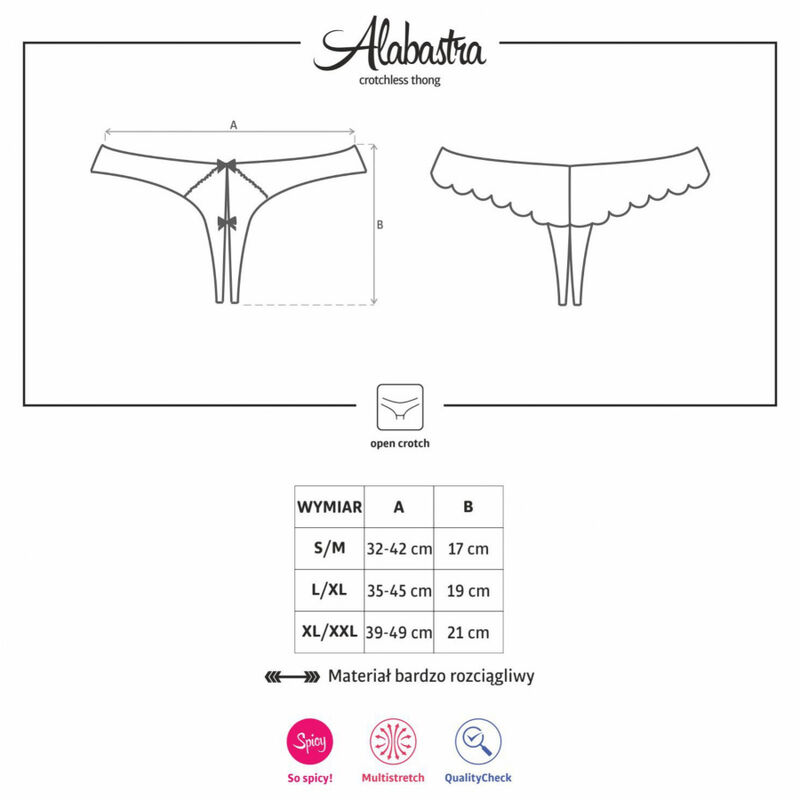 OBSESSIVE - TANGA ALABASTRA CROTCHLESS BRANCA S/M - Image 5