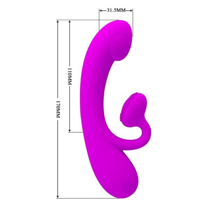 PRETTY LOVE - VIBRADOR SINCERO E OTADOR DE CLITÓRIS SILICONE ROXO - Image 5