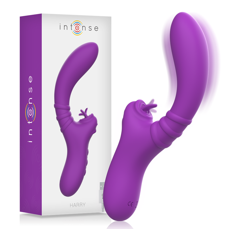 INTENSE - VIBRADOR FLEXÍVEL HARRY COM LÍNGUA ROXA - Image 2