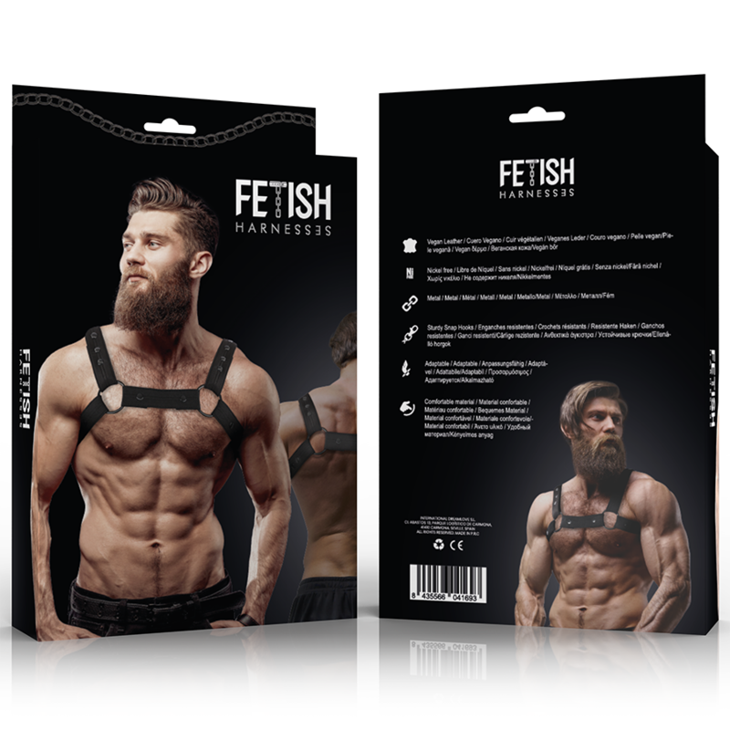 FETISH SUBMISSIVE ATTITUDE - ARNÊS ESPORTIVO DE PEITO DE NEOPRENE AJUSTVEL PARA HOMENS - Image 4