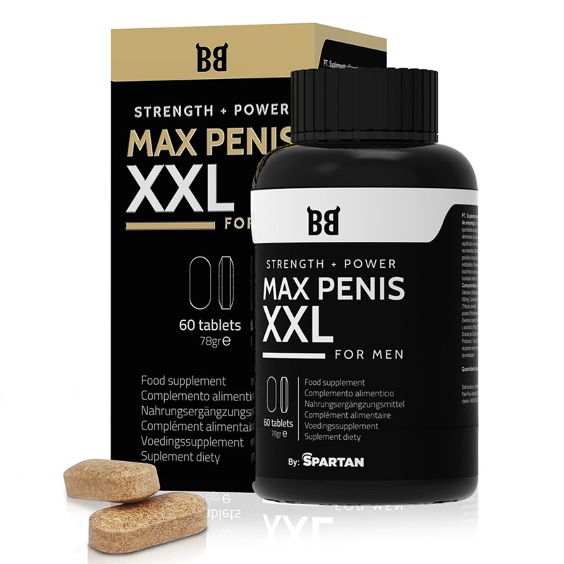 BLACKBULL BY SPARTAN - MAX PENIS XXL FORA + POTÊNCIA PARA HOMENS 60 COMPRIMIDOS