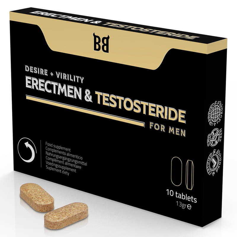 BLACKBULL BY SPARTAN - ERECTMEN & PODER DE TESTOSTERIDA E TESTOSTERONA PARA HOMENS 10 CÁPSULAS