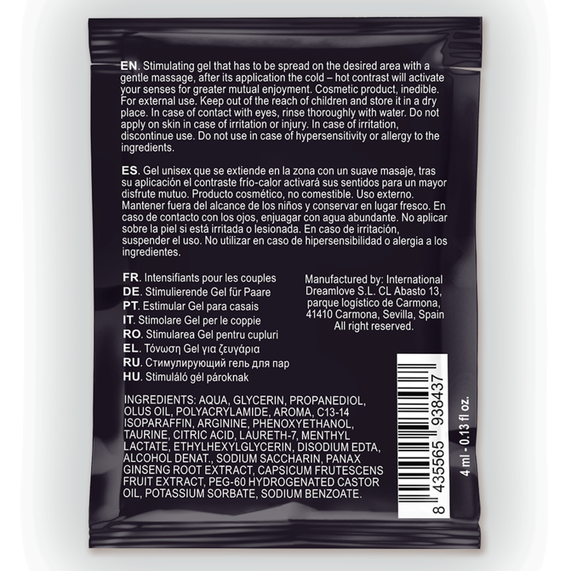 SPARTAN - GEL AUMENTADOR DE EREÇÃO COM EFEITO FRIO QUENTE 100% VEGANO 4ML - Image 2