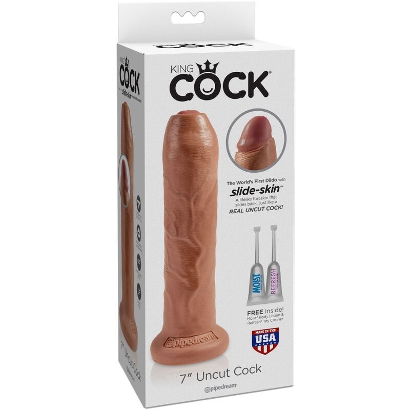 KING COCK - PÊNIS REALÍSTICO SEM CORTES 17.8 CM CARAMELO - Image 3