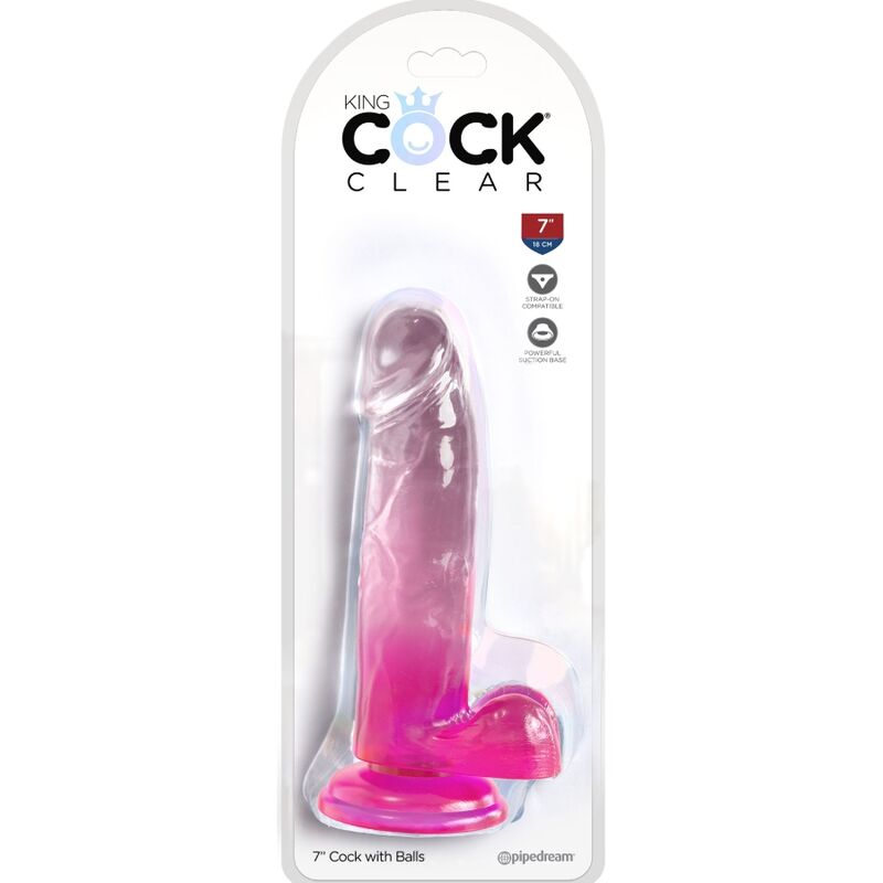 KING COCK - CLEAR PÊNIS REALÍSTICO COM BOLAS 15.2 CM ROSA - Image 2