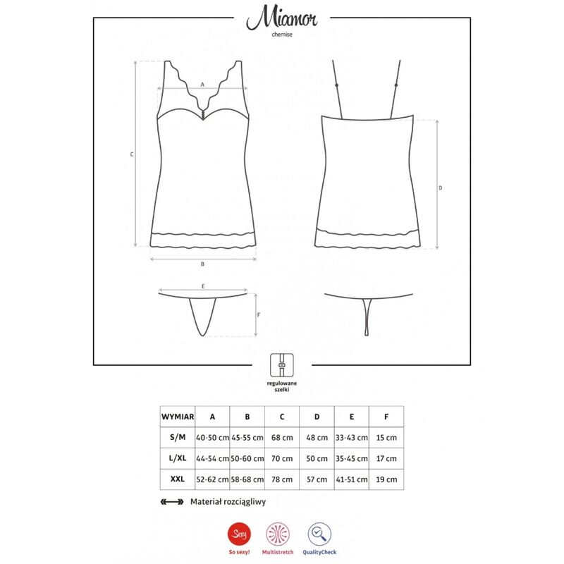OBSESSIVE - CHEMISE E TANGA MIAMOR BRANCO L/XL - Image 5