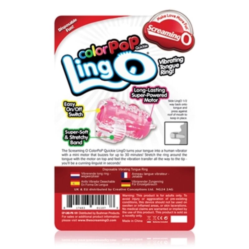 SCREAMING O - COLOR POP QUICKIE LINGO ANEL VIBRATÓRIO ROSA - Image 4
