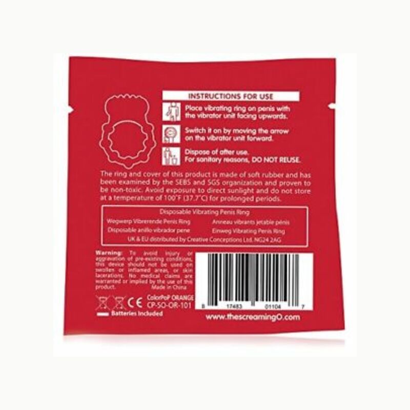 SCREAMING O - COLOR POP QUICKIE BASIC ANEL VIBRATÓRIO LARANJA - Image 5
