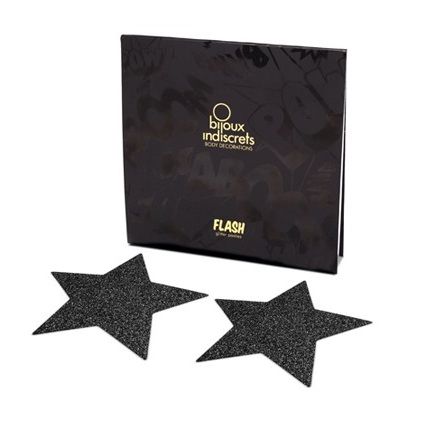 BIJOUX - INDISCRETS BLACK STAR FLASH NIPPLE CAPS - Image 2