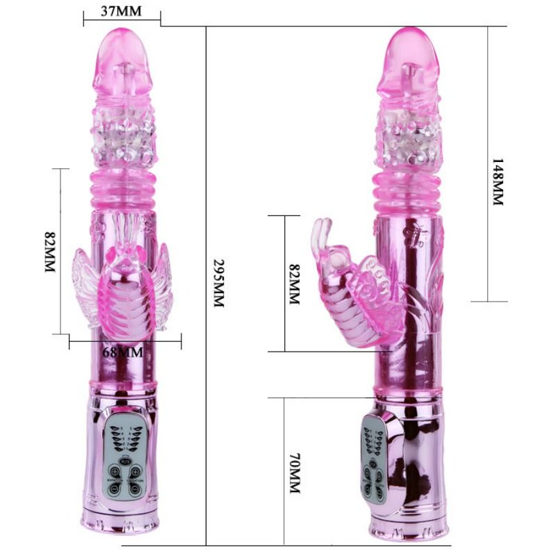 BAILE - VIBRADOR RECARREGVEL COM ROTAO E ESTIMULADOR DE BORBOLETA PULSANTE - Image 6