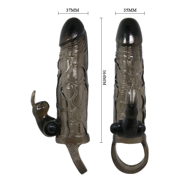 BAILE - CAPA PARA PÉNIS BRAVE MAN COM COELHO PRETO 16.5 CM - Image 5